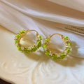 Dopamine Rose Flower Zircon Resin Hoop Earrings For Women Light Luxury OL Fashion Jewelry view 3