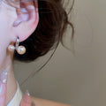 French Vintage Faux Pearl Round Geometric Earrings Simple Light Luxury Ear Clips view 4