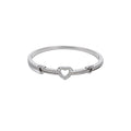 18K Gold Plated Copper Heart Zircon Round Bangle For Women Light Luxury Elegant Jewelry view 5