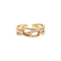Sparkling Zircon Cross Open Copper Ring Geometric Oval Light Luxury Fashion Index Finger Jewelry view 5
