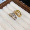 Sparkling Zircon Cross Open Copper Ring Geometric Oval Light Luxury Fashion Index Finger Jewelry view 4