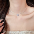 Light Luxury Double Layer Beaded Imitation Pearl Necklace With Round Zircon Geometric Pendant view 1