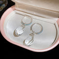 Sparkling Zircon Crystal Teardrop Earrings Minimalist Light Luxury OL Style Jewelry view 4