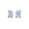 18K Gold Plated Copper Oval Zircon Stud Earrings For Women Light Luxury Geometric Jewelry view 5