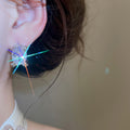 18K Gold Plated Copper Oval Zircon Stud Earrings For Women Light Luxury Geometric Jewelry view 3