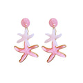 Resin Starfish Stud Earrings With Silver Pins, Island Vacation Style Women's Jewelry view 5