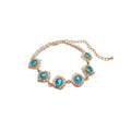 18K Gold Plated Copper Zircon Round Flower Bangle Court Style Geometric Bracelet For Women view 5