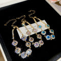 18K Gold Plated Copper Zircon Round Flower Bangle Court Style Geometric Bracelet For Women view 2
