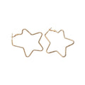 Copper Hollow Textured Star Hoop Earrings Minimalist Fashion Niche Versatile Ear Jewelry view 5