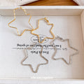 Copper Hollow Textured Star Hoop Earrings Minimalist Fashion Niche Versatile Ear Jewelry view 2