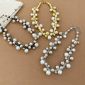 Faux Pearl Multi Layer Wrap Necklace Geometric Designer Clavicle Choker For Women view 4