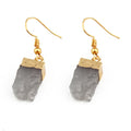 Gold Tone Rectangular Crystal Cluster Drop Earrings in Five Colors view 9