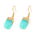 Gold Tone Rectangular Crystal Cluster Drop Earrings in Five Colors view 8