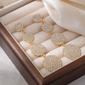 Luxury Full Rhinestone Geometric Round Circle Long Drop Alloy Party Statement Dangle Earrings view 2