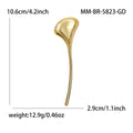 Alloy Smooth Ginkgo Leaf Brooch Minimalist Lapel Pin For Coats view 6