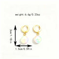 Light Luxury Gold Alloy Huggie Hoop With Iridescent Mermaid Pearl Drop Elegant Women's Stud Earrings view 5