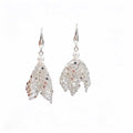 Elegant Silver Alloy Pearl Lace Petal Skirt Fringe Long Drop Stud Women's Fashion Statement Earrings view 5