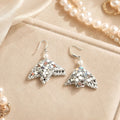 Elegant Silver Alloy Pearl Lace Petal Skirt Fringe Long Drop Stud Women's Fashion Statement Earrings view 4
