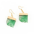 Gold Cap Irregular Resin Crystal Drop Earrings Four Colors view 3