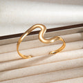 Gold Plated Snake Shape Wave Line Open Upper Arm Cuff Bracelet Fashion Arm Chain Open Bangle view 3