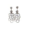Faux Pearl Geometric Hoop Earrings With Silver Pins, Playful Punk Fashion Ear Jewelry view 5