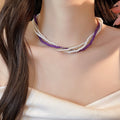 Old Money Style Layered Imitation Pearl Beaded Geometric Choker Necklace For Women view 1