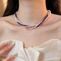 Old Money Style Layered Imitation Pearl Beaded Geometric Choker Necklace For Women view 3