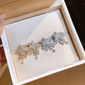 Light Luxury Copper Star Stud Earrings With Silver Pins And Sparkling Zircon Meteor Design view 3