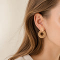 Bohemian Raffia Straw Woven Round Hoop Drop Dangle For Summer Beach Vacation Statement Earrings view 1