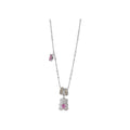 Cute Zircon Heart Bear Copper Collarbone Necklace For Women Light Luxury Animal Pendant Jewelry view 5
