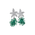 Fresh Floral Crystal Beaded Stud Earrings With Rhinestone Island Summer Vacation Style view 5
