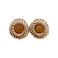 French Vintage Alloy Resin Round Textured Stud Earrings Geometric Niche Design Jewelry view 5