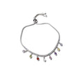 Light Luxury Copper Beaded Bracelet With Colorful Zircon Heart Butterfly Charm view 5