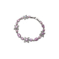 Light Luxury Copper Zircon Flower Beaded Bracelet Sparkling Iridescent Sweet Style Jewelry view 5