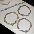 Light Luxury Copper Zircon Flower Beaded Bracelet Sparkling Iridescent Sweet Style Jewelry view 2