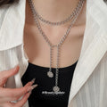 Old Money Style Alloy Geometric Circle Tassel Chain Necklace Minimalist Clavicle Jewelry view 1