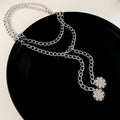 Old Money Style Alloy Geometric Circle Tassel Chain Necklace Minimalist Clavicle Jewelry view 4