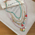 Vacation Style Starfish Heart Faux Pearl Necklace, Sweet Summer Geometric Clavicle Chain view 2