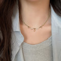 18K Gold Plated Glass Crystal Beaded Zircon Flower Star Geometric Pastoral Collarbone Necklace view 3