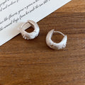 Copper Zircon Starburst Round Ear Cuff Earrings Korean Minimalist Geometric Fashion Jewelry view 4