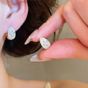 Copper Zircon Starburst Round Ear Cuff Earrings Korean Minimalist Geometric Fashion Jewelry