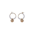 Korean Minimalist Faux Pearl Floral C-Shaped Ear Clip Hoop Jewelry Set Elegant Fashion Earrings view 5