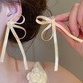 Sweet Ballet Style Fabric Bow Stud Earrings 2026 New Elegant Fairy Design Jewelry view 3