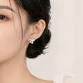 Luxury Elegant Women's Rhinestone Bowknot Colorful Faux Pearl Beaded Cluster Alloy Stud Earrings view 3