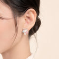 Luxury Elegant Women's Rhinestone Bowknot Colorful Faux Pearl Beaded Cluster Alloy Stud Earrings view 2