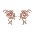 18K Gold Plated Zircon Flower Faux Pearl Stud Earrings For Women Light Luxury Elegant Jewelry view 5