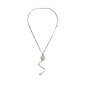 Old Money Copper Zircon Flower Cluster Pearl Sweater Necklace, Geometric Light Luxury Clavicle Chain view 5