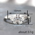 Vintage Distressed Oil Painting Butterfly Moth Wing Irregular Ring For Women Niche Jewelry Accessory view 4