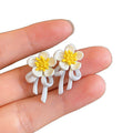Fresh Sweet Vacation Style Acrylic Flower Stud Earrings With Silver Needles For Women view 5