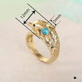 Cute Ocean Style Dolphin Women's Ring, Electroplated Metal Cloud Pattern Niche Jewelry view 4
